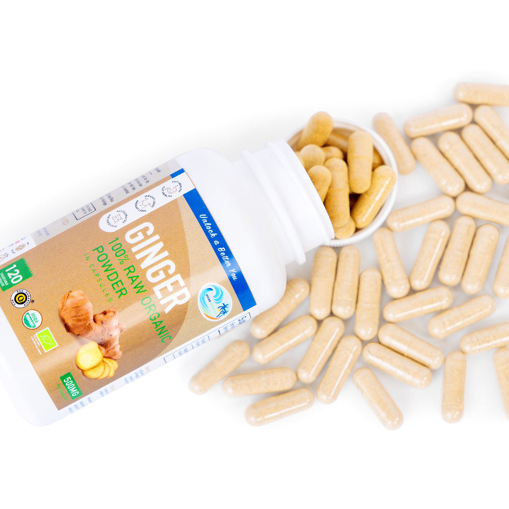 
                  
                    Raw Organic Ginger Capsules - Ocean Botanicals
                  
                