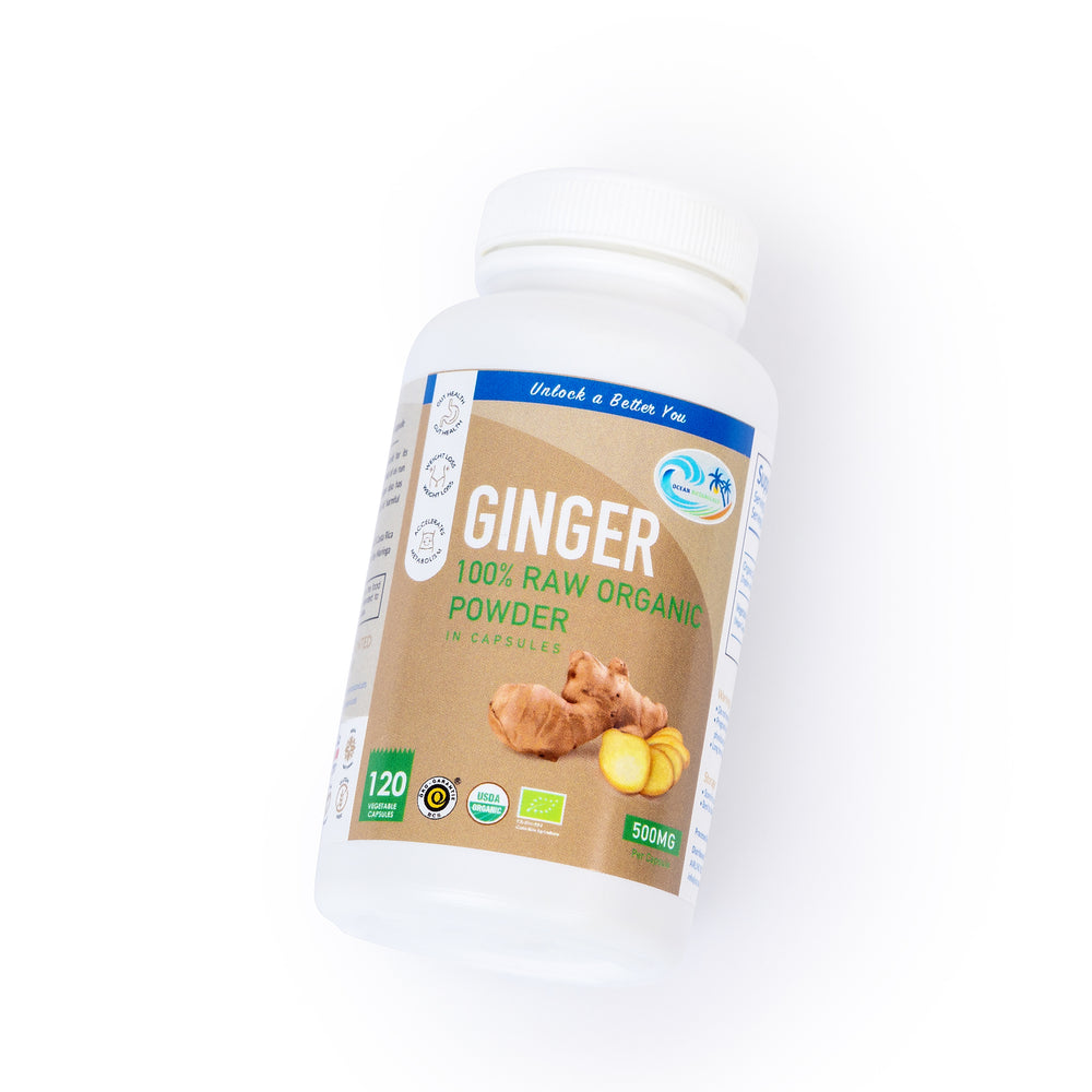 
                  
                    Raw Organic Ginger Capsules - Ocean Botanicals
                  
                