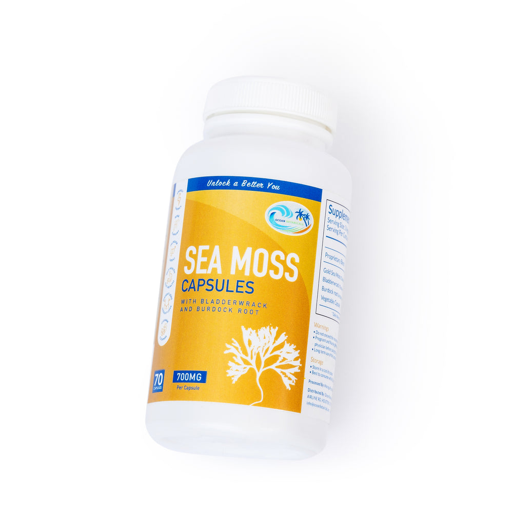 
                  
                    Sea Moss With Bladderwrack And Burdock Root Capsules - Ocean Botanicals
                  
                