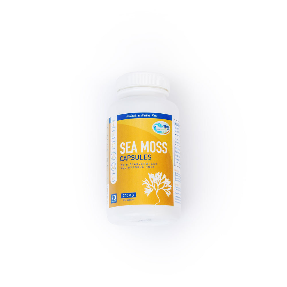 
                  
                    Sea Moss With Bladderwrack And Burdock Root Capsules - Ocean Botanicals
                  
                