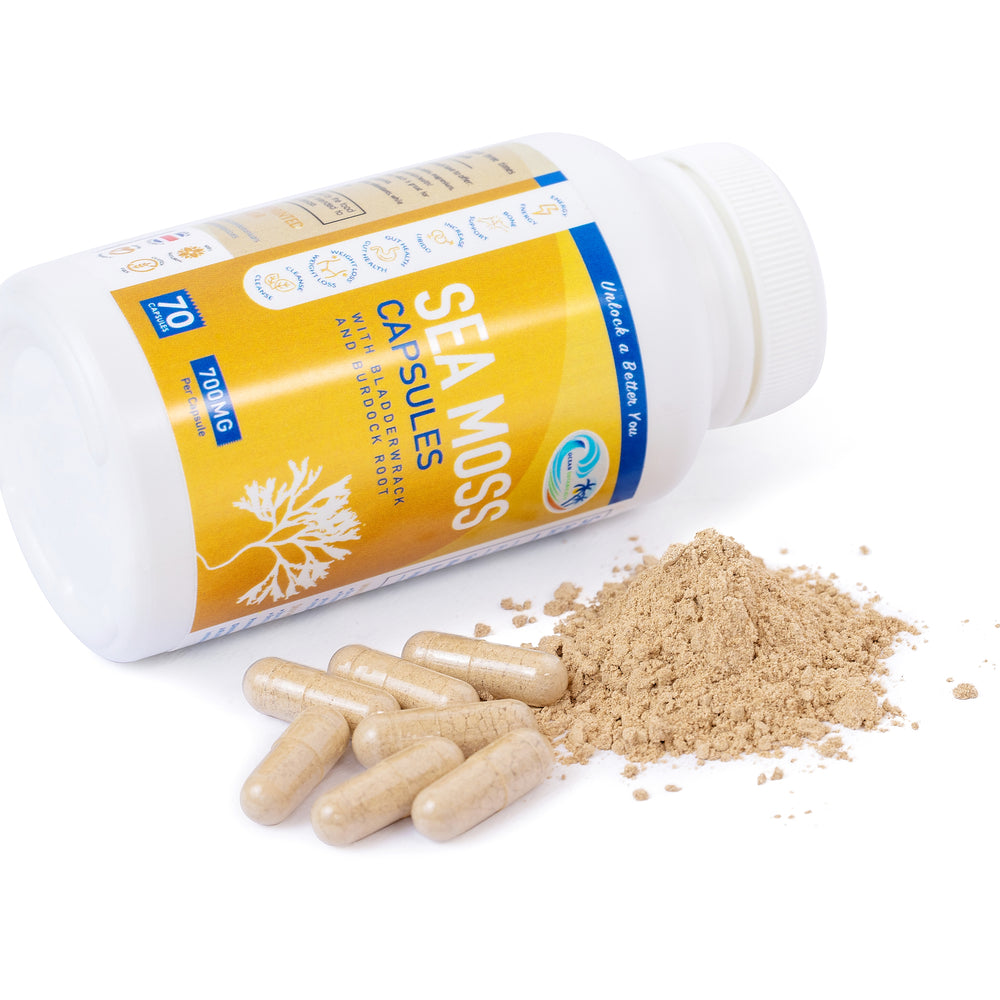 Sea Moss With Bladderwrack And Burdock Root Capsules - Ocean Botanicals