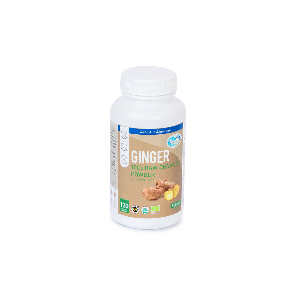 
                  
                    Raw Organic Ginger Capsules - Ocean Botanicals
                  
                